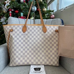 Louis Vuitton Neverfull Azur GM Canvas Tote Bag Shoulder Bag